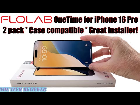 FLOLAB ONETIME NanoArmour for iPhone 16 Pro: Great Installer * Case Compatible * Comes in a 2 Pack!