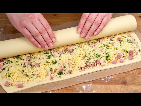 I make this Christmas snack for every party! An appetizer made with puff pastry and simple ingredien