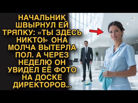 Начальник насмехался над уборщицей, а через неделю увидел её фото на доске директоров...