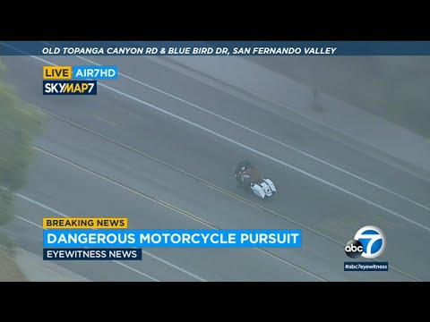 FULL CHASE: LAPD chases motorcyclist in the San Fernando Valley