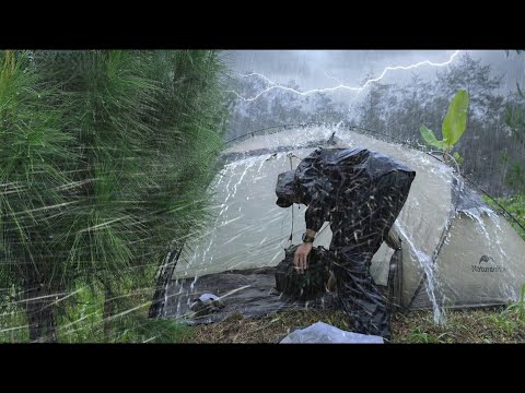 AMAZING‼️ BAD WEATHER AT CAMPING WITH A STORM-PROOF TENT💯 HEAVY RAIN CAMPING⛈️