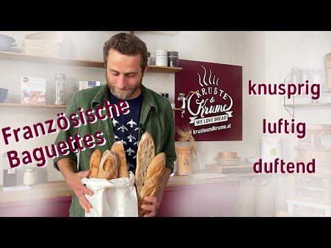 Duftendende, französische Baguettes selber backen | feine Kruste, große Porung, wunderbares Aroma! 🥖
