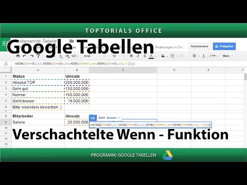 Verschachtelte Wenn Funktion ganz einfach (Google Tabellen / Spreadsheets)