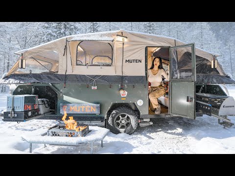 ❄CAMPING IN THE SNOW WITH A NEW TENT TRAILER