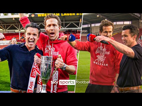 Ryan Reynolds and Rob McElhenney REACT to Wrexham's promotion to the Championship! 👏