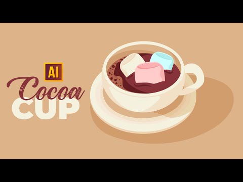 HOW TO DRAW A COCOA CUP WITH MARSHMALLOW IN ADOBE ILLUSTRATOR