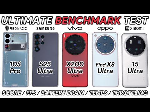 REDMAGIC 10S Pro vs S25 Ultra / Vivo X200 Ultra / Find X8 Ultra / Xiaomi 15 Ultra Benchmark Test