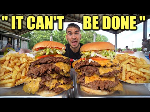 "$100 SAYS YOU FAIL" UNBEATABLE 12LB BURGER CHALLENGE THAT IS UNDEFEATED!