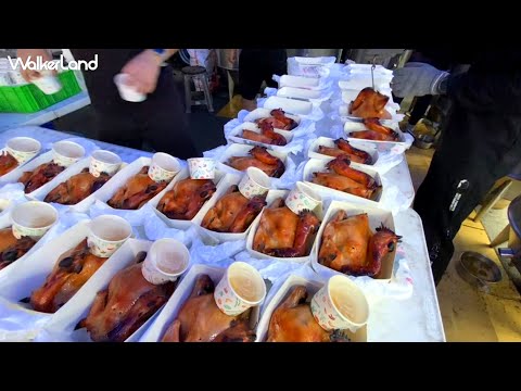 Roast lots of chickens in the steel bucket／Taiwanese Street Food
