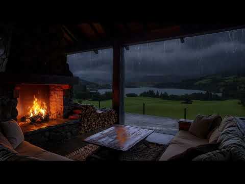 Soft Thunder, Falling Rain & a Fire's Whisper 🌧️ A Cinematic Ambience for the Soul | White Noise