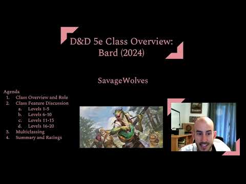D&D 5e Class Overview: Bard (2024 PHB)
