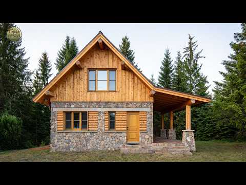 A Man Builds A Breathtaking Wooden And Stone Cabin All By Hand