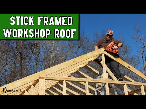 NO TRUSSES? | Stick Framed Roof - Shop Build 04