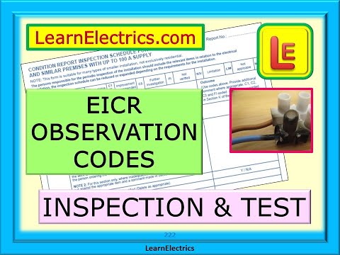 OBSERVATION CODES FOR EICR  - ELECTRICAL INSPECTION AND TEST - THE RIGHT CODE AT THE RIGHT TIME