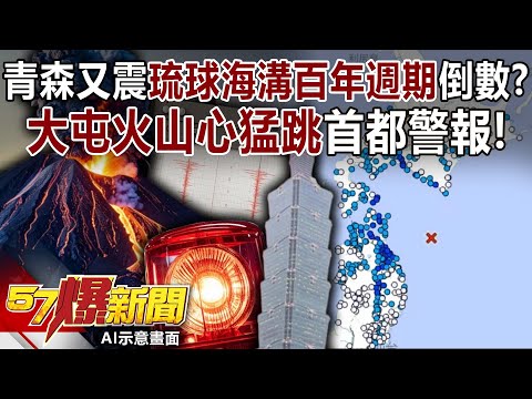 青森又震琉球海溝百年週期倒數？大屯火山「心猛跳」首都警報！【57爆新聞】