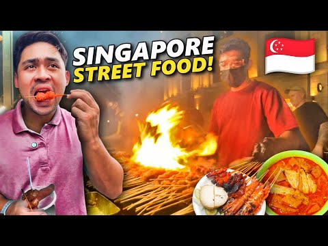 SINGAPORE Street Food Tour at Night🇸🇬 1,000 of BBQs per Night!