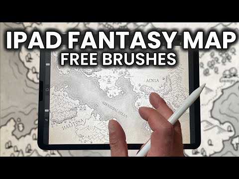 iPad Fantasy Map Tutorial - D&D Campaign Map Drawing in Procreate (Free Brushes)