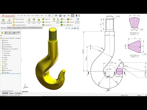 Crane Hook in SolidWorks