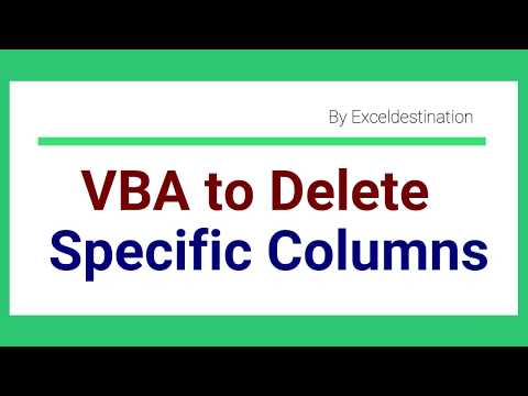 VBA to Delete Multiple Columns based on Headers - Excel VBA Macro Example
