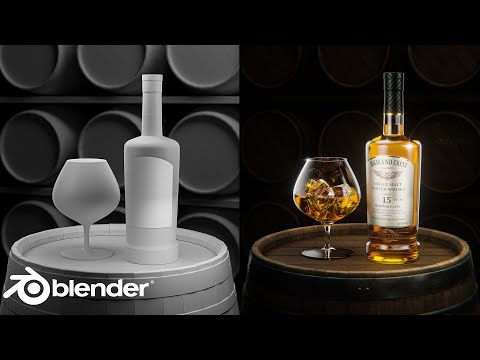 3D Product Visualization of GIN in Blender 3D | Product Visualization | Timelapse