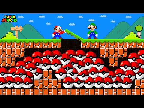 Mario and Luigi became IMMORTAL with Giant Pokeball Maze in Super Mario Bros