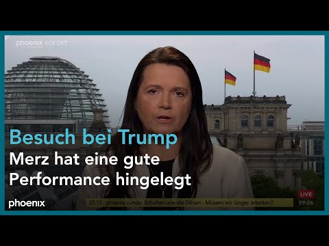 phoenix nachgefragt mit Barbara Junge zum Besuch von Merz bei Trump am 10.06.25