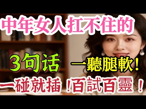 中年女人,最怕你說這三句話,一聽就腿軟。| #中年女人 #男人味 #控制欲 #挑逗感 #欲望 #分寸 #心理 #生理反應 #情緒 #理智 #失控 #腿軟 #心慌 #渴望 #真實男人話 #情緒破防
