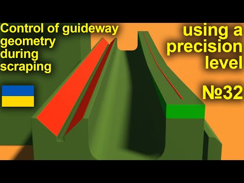 Control of guideway geometry during scraping using a precision level