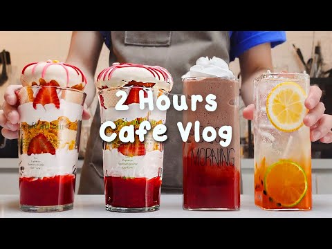 🤎지치고 힘들 땐 음료 ASMR로 힐링해요/주중의 여유로움/2시간 모음🍫2 Hours Vlog/Cafe Vlog/ASMR/Tasty Coffee