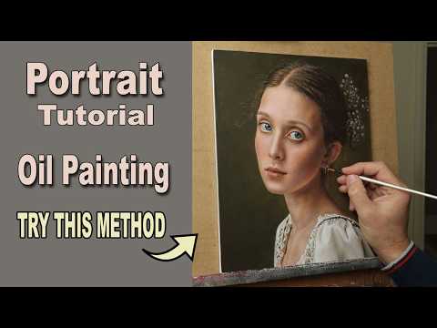 Oil Painting PORTRAIT TUTORIAL | Paint Realistic SKIN TONES. Follow from OUTLINE to Finished Work.