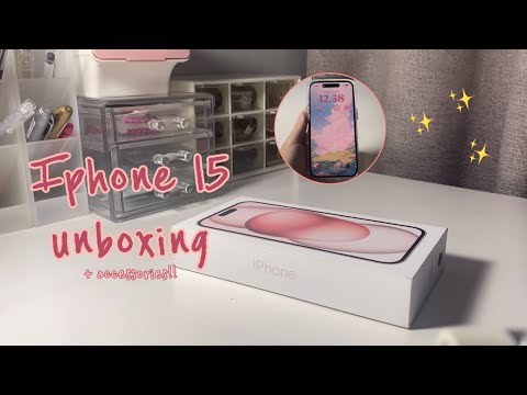 unboxing ✨ iPhone 15 in 2024 | iPhone 15 Pink 128 gb | aesthetic unboxing + accessories 🌷🌸✨