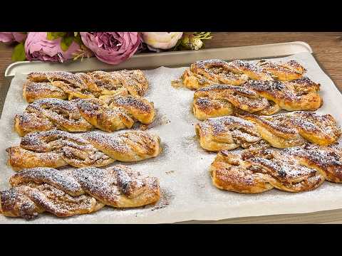 Dessert in 5 Minuten. Blätterteig und 2 Äpfel 🍎 Du wirst begeistert sein!