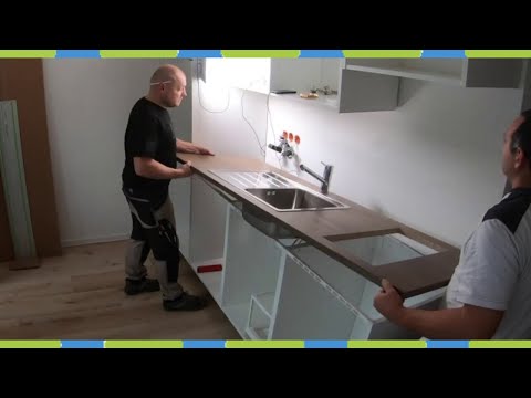 Ikea Küche aufbauen ,arbeitsplatten ausschnitte Spüle einbauen