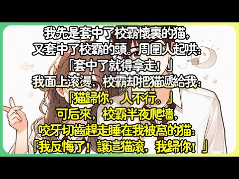 現言校園💕我先是套中了校霸懷裡的貓，又套中了校霸的頭。周圍人起哄：「套中了就得拿走！」校霸把貓遞給我：「貓歸你，人不行。」可後來，校霸半夜爬牆，咬牙切齒趕走睡在我被窩的貓。#薄荷听书