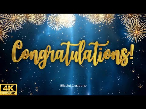 Stunning Congratulations Screensaver with Fireworks I 4K Celebrations Background I 1 Hour