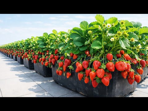 Balcony Plastic Bottle Strawberries Loaded With Sweet, Fresh Fruit