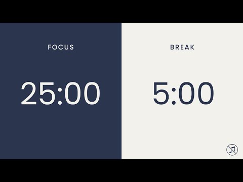 25/5 Pomodoro Timer | 4 x 25 min | Focus | Study | Reflection | Productivity