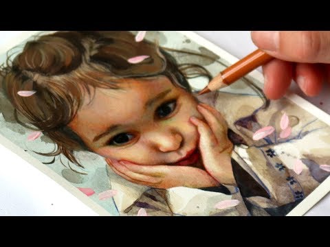 HOW TO DRAW A REALISTIC PORTRAIT WITH WATERCOLORS & COLOR PENCILS + Paletteful Unboxing & Review!