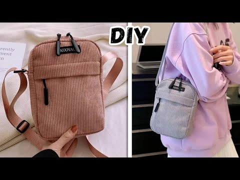 DIY Crossbody Small Bag with Pocket Sewing from scratch at home making