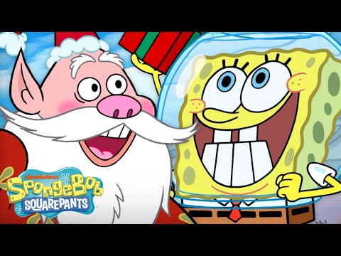 SpongeBob Delivers a Gift to Santa! 🎅 | "SpongeBob's Road to Christmas" in 10 Minutes! | SpongeBob