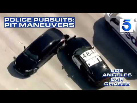 Police chase PIT maneuvers by LAPD and CHP | Los Angeles Car Chases