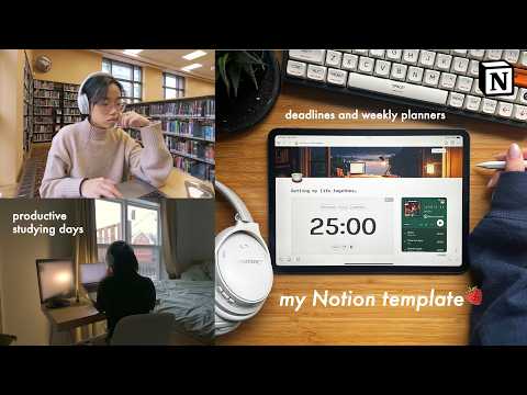 Getting my life together (1 month into 2025) + free Notion template 🍵🍵 | productive study vlog