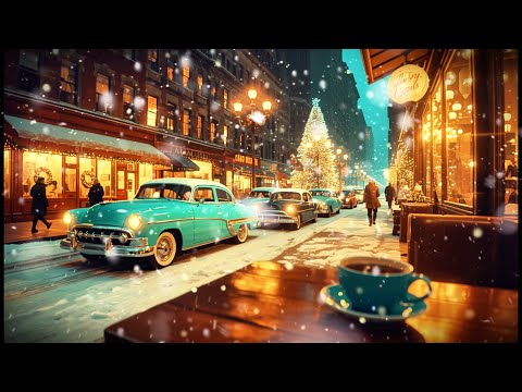 Classic Winter Jazz Night ❄️✨ Cozy 1950s City Ambience