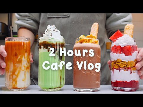 🥀지치고 힘들 땐 음료 ASMR로 힐링해요/주중의 여유로움/2시간 모음🧁2 Hours Vlog/Cafe Vlog/ASMR/Tasty Coffee