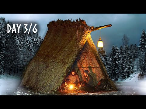 6 Days Winter Bushcraft: Full Shelter Build