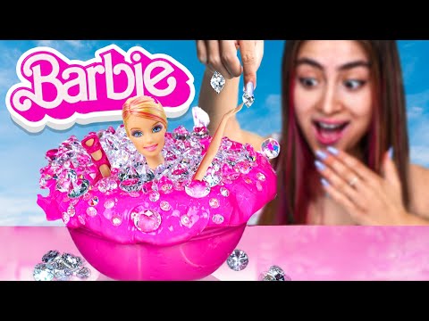 Adding TOO MUCH Barbie Ingredients into slime!!!