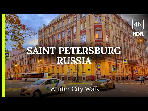 🔥 Beautiful Russia Freezes in Winter 🔥 Peeking at Russians, Walking Tour of Saint Petersburg 4K HDR