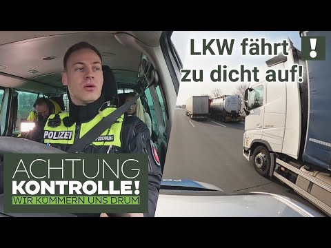 "15 Meter, wenn überhaupt!" LKW klebt an Vordermann & GEFÄHRDET sich und andere! | Achtung Kontrolle