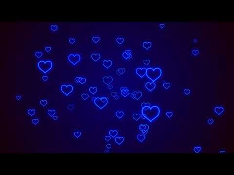 Blue Neon Light Hearts Flying💙Heart Background Video Loop [2 Hours] Animated Background