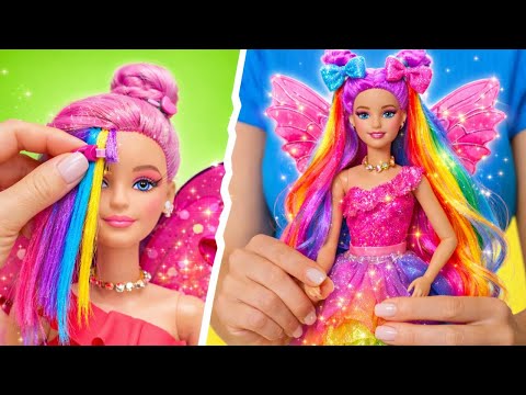 💄🧚‍♀️ Total Doll Makeover! DIY Bath, Hairstyles, Dresses & Wings ✨👗